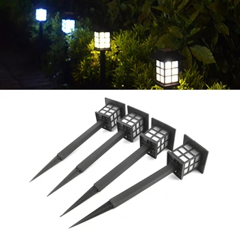 

BORUiT 4pcs / Lot Solar Lawn Lamps Outdoor Waterproof Pathway Light Garden Landscape Path Yard Spotlight Decor Lighting