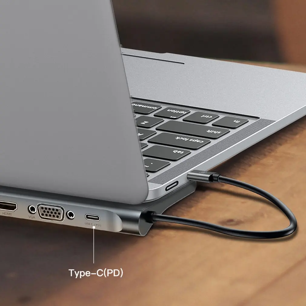 10 в 1 Алюминиевый сплав концентратор 4K usb type-C к USB 3,0 TF HDMI VGA RJ45 Мини DP док-станция для MacBook ультра-базовая