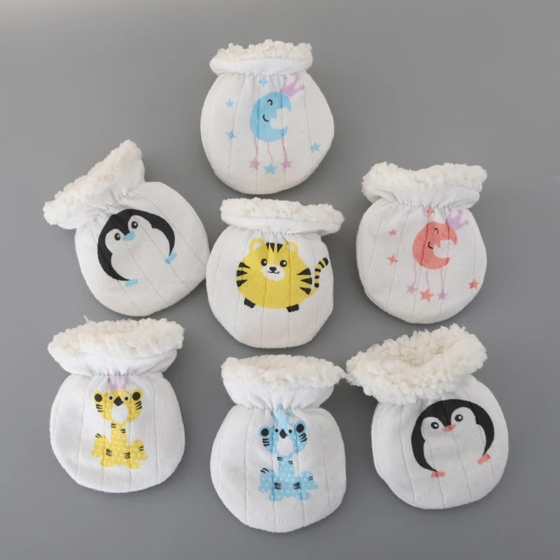 

Winter Gloves Anti-grab Mittens Thicken Warm Fleece Glove Cute Boys Girls Hand Warmer For Newborn Baby Gift