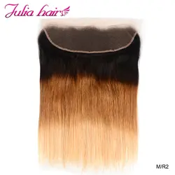 Ali Julia волос 14-16 дюймов эффектом деграде (переход от темного к T1B/4/27 прямые волосы кружева фронтальной 13*4 ''уха до уха бесплатная часть M