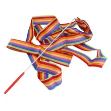 4 м Универсальная лента для гимнастики и танцев ритмичная художественная гимнастика стример для скручивания удочки палочка для балета стример дешево