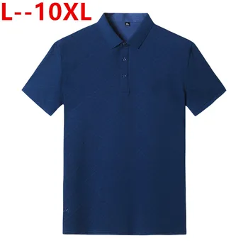 

10XL 8XL 6XL 5XL 3X New Summer Casual Polo Shirt Men Cotton Breathable High Quality Striped Printed Male Short Sleeve Polo Shirt