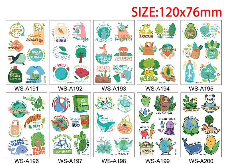 12x7.6cm Cartoon Cute Tattoo Design for Woman Man Kid Football Space Heart Sea Animal Bear Mermaid Sticker Temporary Body Tattoo (11)