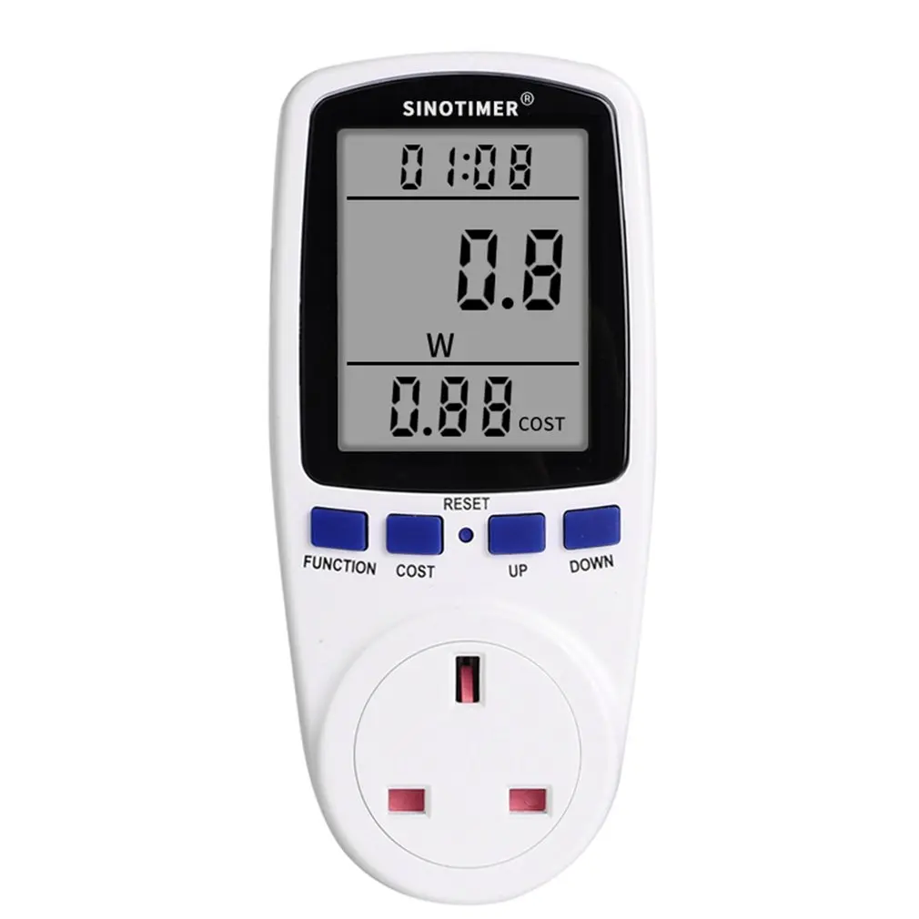 SINOTIMER DDS108 розетка цифровой Напряжение ваттметр Потребляемая мощность ватт счетчик энергии AC анализатор электроэнергии монитор
