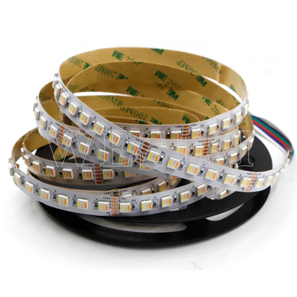 5M 96LEDs/m RGBCCT 5IN1 LED Strip Light RGB+White+Warm White 5050 SMD Dual Temperature Adjustable 12MM PCB DC24V | Освещение