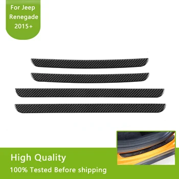 

Door Guard Outer Cover Barrier Bar Trim For Jeep Renegade 2015+ Carbon fiber Threshold Bar Sticker Car External Accessories