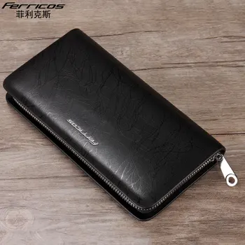 

New Leather Wallet Men's Long Zip Leather Clutch Men's Handbag Soft Wallet Youth Wallet