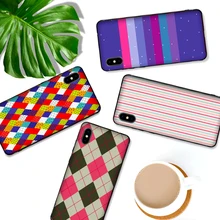 Para Xiaomi mi 9T A3 PRO 8 A2 LITE 8 9 SE mi 6X mi X 2S 3 F1 9 CC9E CC9 funda de teléfono negra de lujo de Color de la raya del azulejo de la geometría