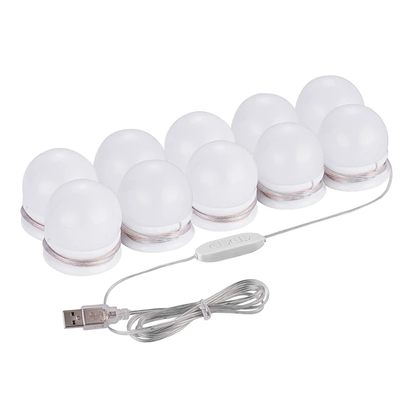 

Usb Powered Dimmable 10w Bulb Hollywood Led Makeup Mirror Light Led Vanity Lights 3 Color Lighting Modes Dressing Table Mirror L