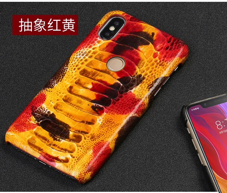 Натуральный страусиный кожаный чехол для телефона для Xiaomi mi 9T 9 8SE A1 A2 Lite Max 3 mi x2S чехол для Red mi Note 7 4X5 5A Plus задняя крышка