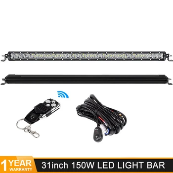 

DERI Led Work Light Bar 31 Inch 150W Single Row Combo Beam Work Lamp for Jeep Motorcycle Offroad Truck ATV SUV 4X4 Car Styling