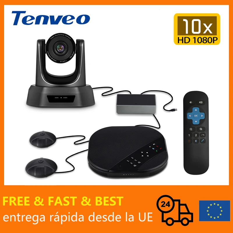 Tenveo VA3000E 2MP 10x zoom video audio conference solution Video conference system group speakerphone and HUB for Broadcasting