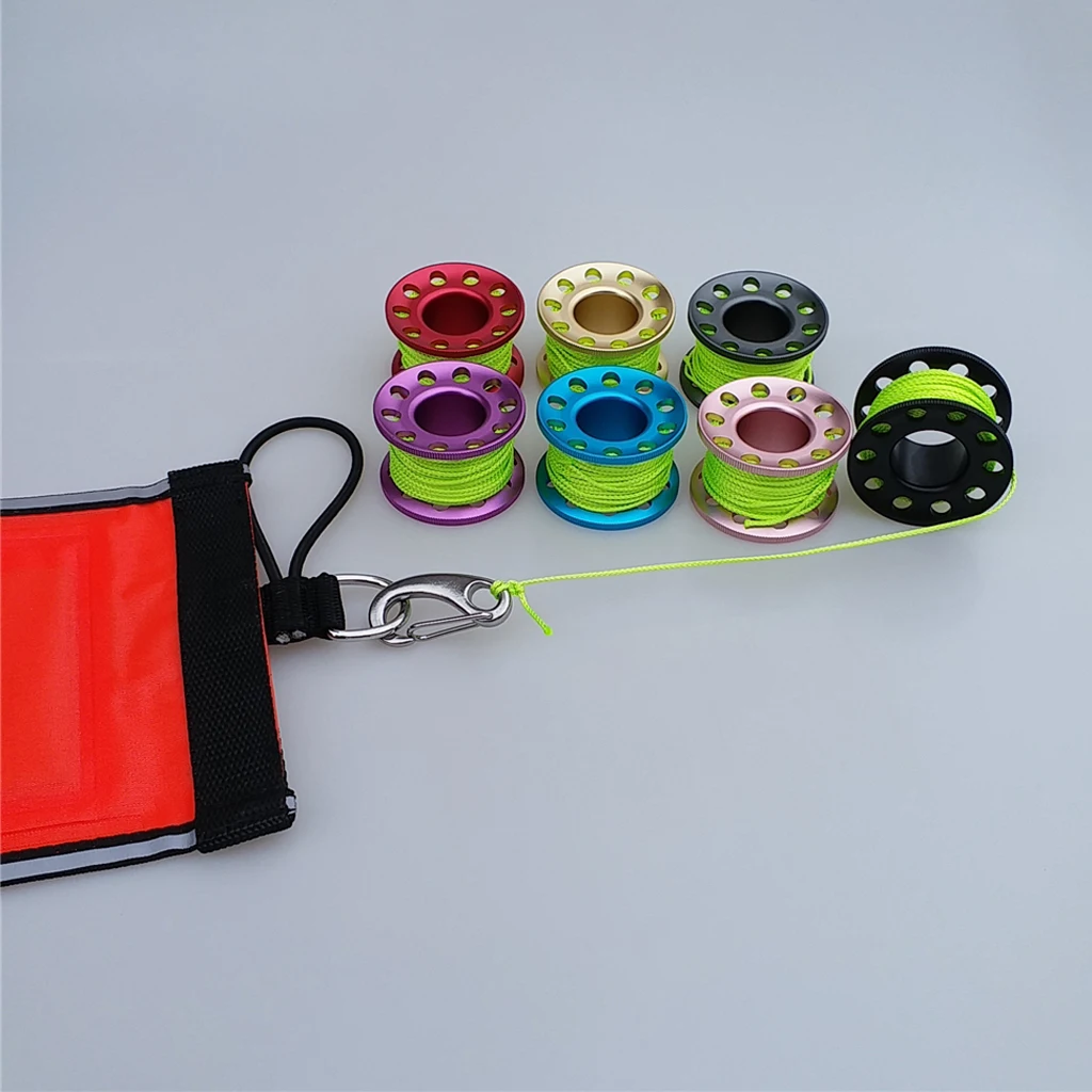 2 Scuba Reel With Egg Quick Link& Snap For Underwater Diving Water Sport Diving Guide Finger Spool 