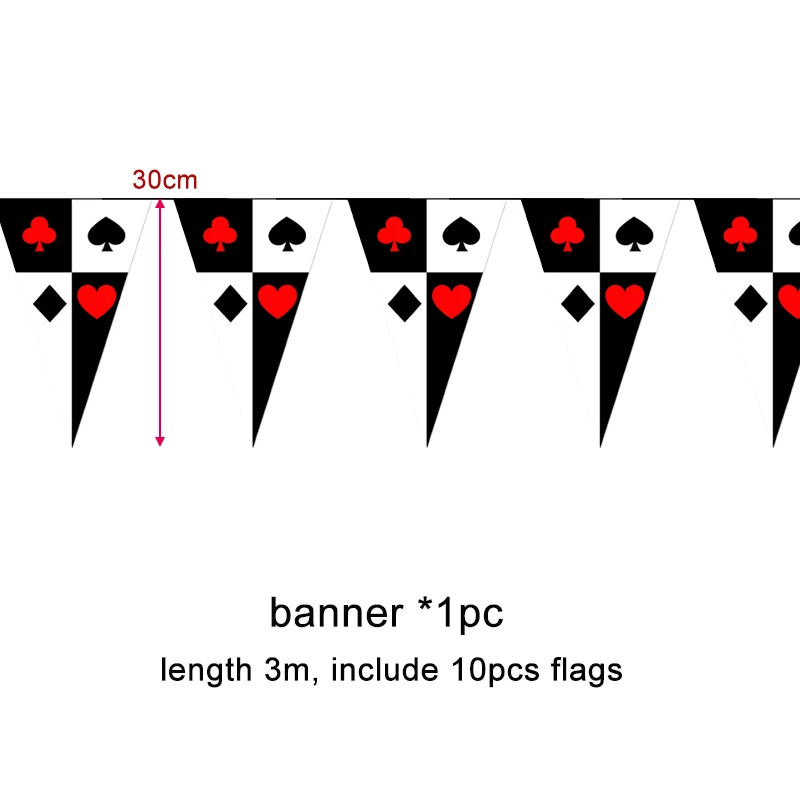 Для 8 человек казино вечерние украшения игральных карт тема вечерние День рождения поставки взрослая курица вечерние бакалавра вечерние украшения - Цвет: banner A x1pc
