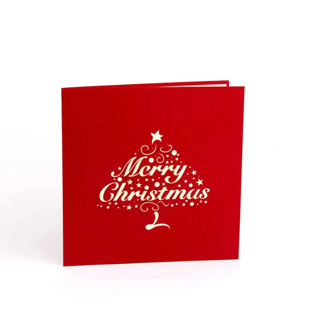 

Creative 3D Christmas Tree Snowman Greeting Card Festival Blessing Card Paper Postcard Gift Card Decor Supplies