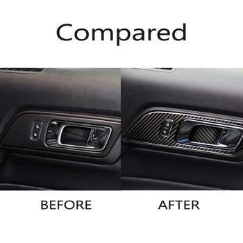 

Set Door Handle Bowl Trim For Ford Mustang 2015-2017 Carbon Fiber Interior Inner Waterproof Wear-resistant Durable