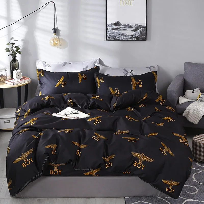 

Lanke Black White Cotton bed bedding, King Queen Size bedding sets,Home Textile Bedclothes, 3pcs & 4pcs bed sets
