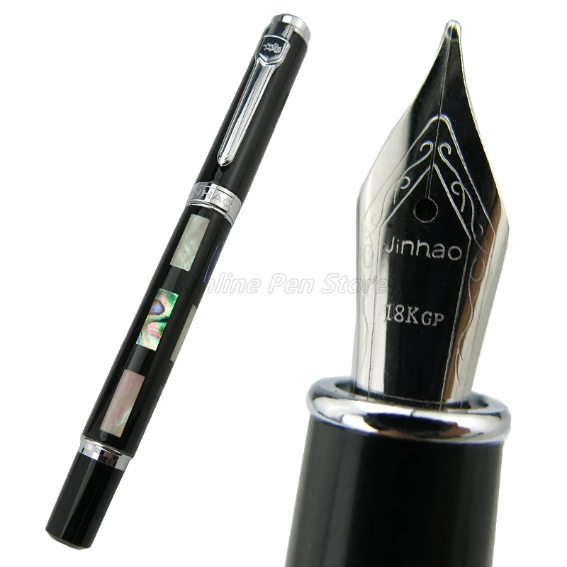 Jinhao Natural Abalone Barrel Medium Nib Fountain Pen Office School Wholesale Writing Accessories chinese calligraphy brush pen weasel hair calligraphy brush set medium regular script brush beginner writing painting supplies