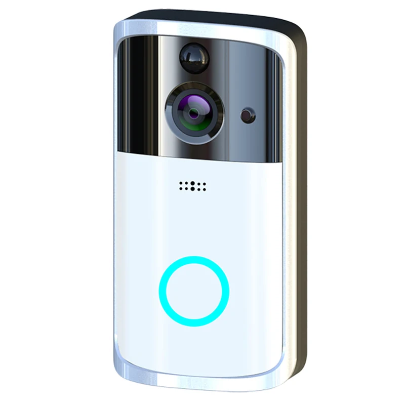 Беспроводной умный WiFi дверной звонок ИК Видео визуальная камера домофон защита дома Сейф DC128 - Цвет: silver