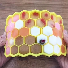 Горячая вафельная ткань льда 37-слот лотка корыто для пресс-форм для хранения с крышкой силиконовый контейнер для напитков форма домашняя кухня инструменты