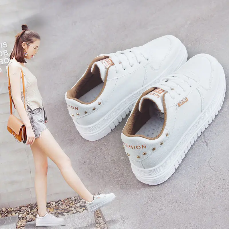 

2019 Spring New Style White Shoes Student Korean-style Versatile Spring And Autumn Flat Sport Sneakers Harajuku-Style Shoe Summe