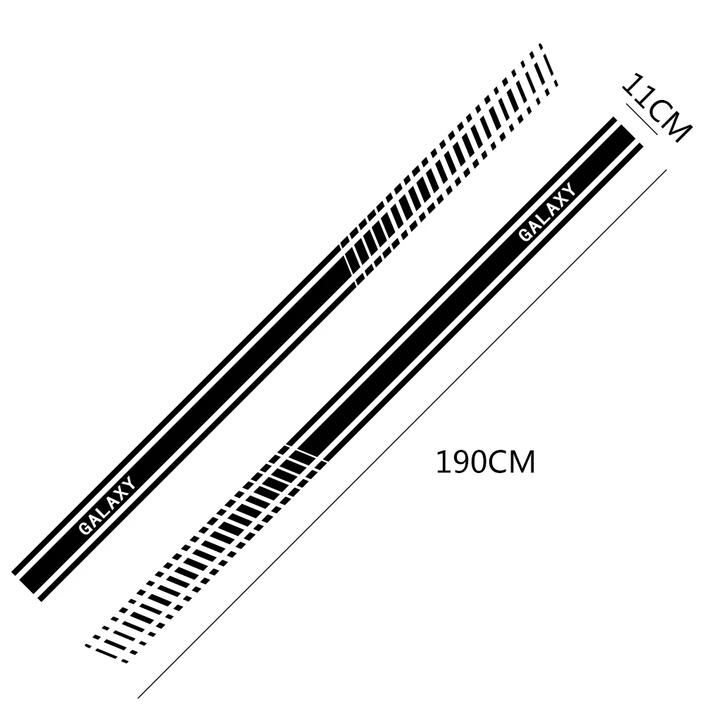 2 шт. автомобильные длинные боковые полосы наклейки для Ford Galaxy Автомобильная виниловая пленка Стайлинг украшения наклейки автомобильные принадлежности для тюнинга