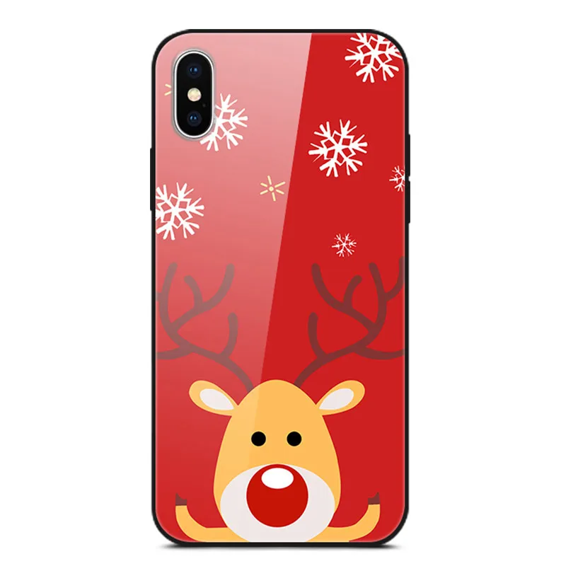 12 Рождественский чехол для iPhone 11 Pro X XR XS Max закаленное стекло жесткий чехлы для телефона, чехол для iPhone 8, 7, 6, 6S Plus, 7 Plus, 8P, бампер - Цвет: 12