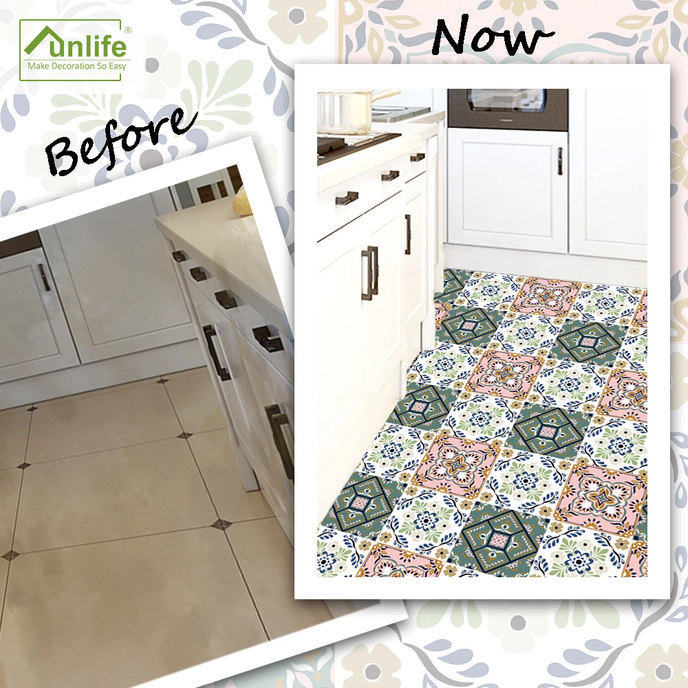 

Funlife CUSTOM 10/15/20/25/30cm Waterproof Turkish Multicolor Pattern Tile&Floor Sticker Diy Peel&Stick For Wall&Floor's Decors