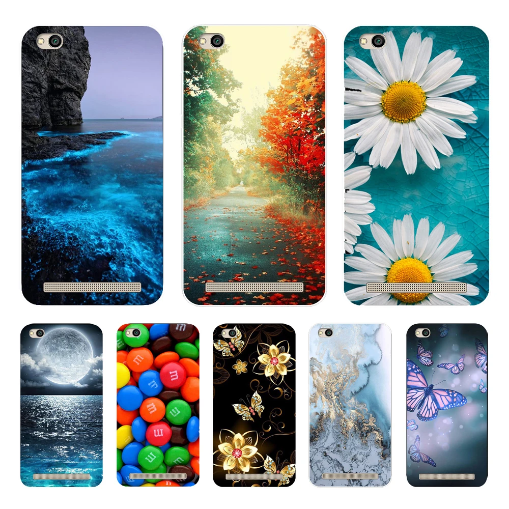 Case For Xiaomi Redmi 5A Cover Silicon Cat Flower Cartoon Fundas xiaomi Capa | Мобильные телефоны и аксессуары