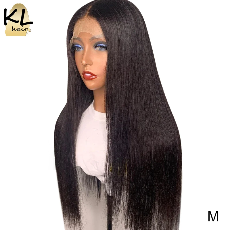 KL Синтетические волосы на кружеве парики из натуральных волос прямые предварительно вырезанные с детскими волосами 8-26 дюймов бразильские Реми человеческие волосы 130% Плотность 13x4 парик шнурка
