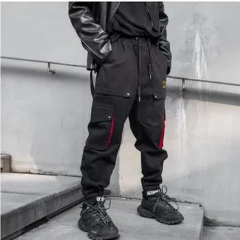 

Men Streetwear Hip Hop Cargo Pants Male Fashion Loose Casual Gothic Black Harem Trousers Joggers Sweatpants