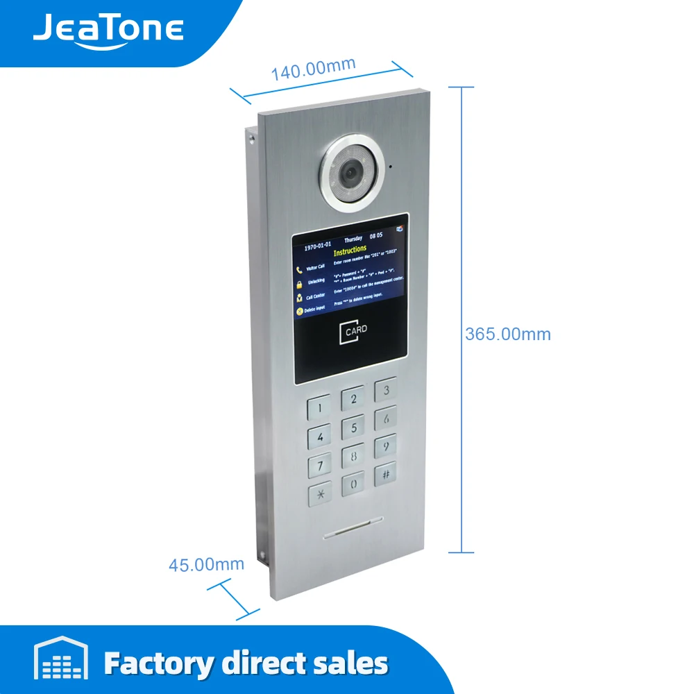 Video Door Phone Door Bell Camera IP Call Panel High Resolution Doorbell Waterproof support Password/IC Card for large building