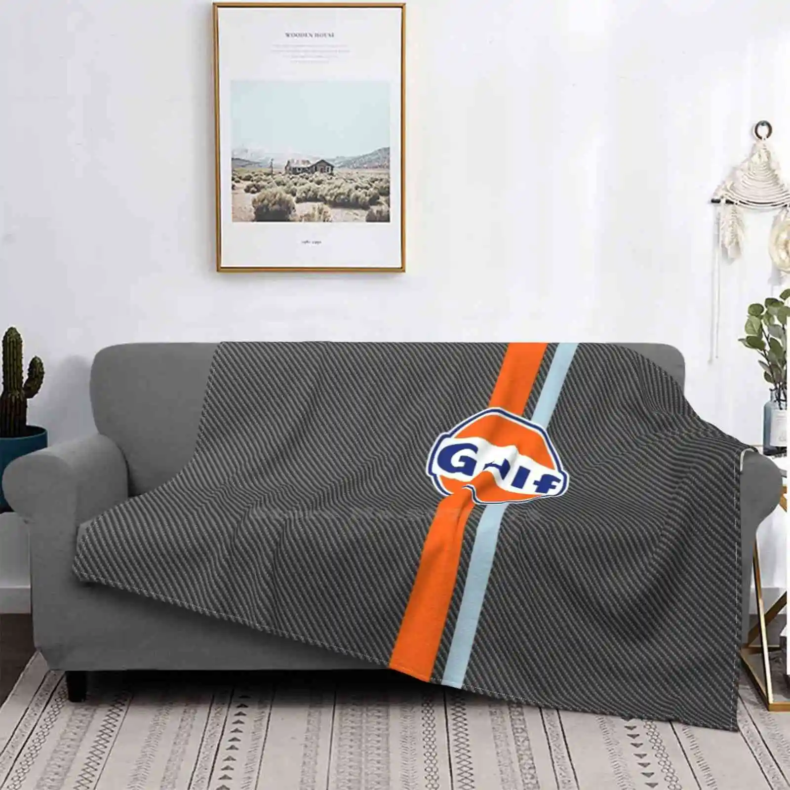 

Logo And Stripes On Carbon Fiber Soft Warm Light Thin Blanket Racing Car Automotive Oil Carbon Fiber Carbon Fiber