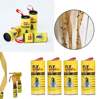 

8/24/32 Rolls Sticky Fly Paper Eliminate Flies Insect Bug Glue Paper Catcher Trap gardening tools and equipe fly trap ment