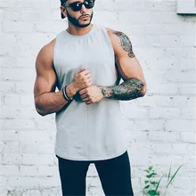 Однотонная мужская майка для бодибилдинга, фитнеса, упражнений, хлопковый жилет, модная черная майка без рукавов, одежда для спортзала, Облегающая рубашка