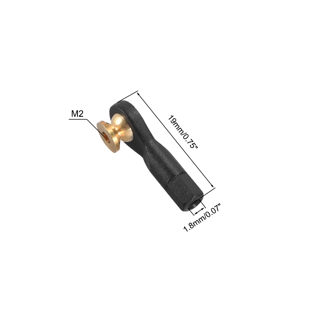 uxcell 5Pcs M2 2.0xL19mm Lever Steering Linkage Tie Rod End Ball Head End with Screws and Nut for RC Car Robot