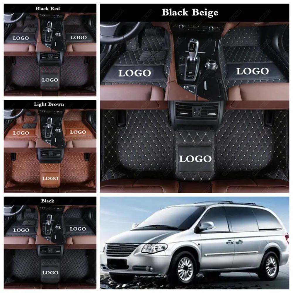 

Luxury Leather Car Floor Mats for Chrysler Grand Voyager 300C Automobile Floor Mat Carpet Cover Dust-proof Car Foot Mats