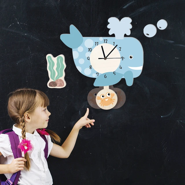 Kids Clock - Whale Pendulum Clock for Children - Ocean Animals