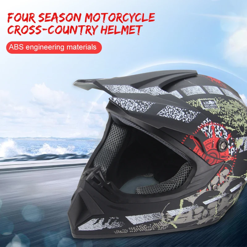 Шлем для мотокросса ATV шлем ATV Dirt Bike универсальный шлем ATV Dirt скутер Вертолет Черный ABS практичный