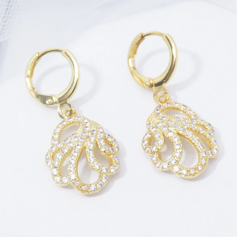 Дизайнерские серьги ААА кубического циркония, золотые серьги-кольца для женщин, круглые кольца в форме сердца, модные ювелирные изделия - Окраска металла: 0161