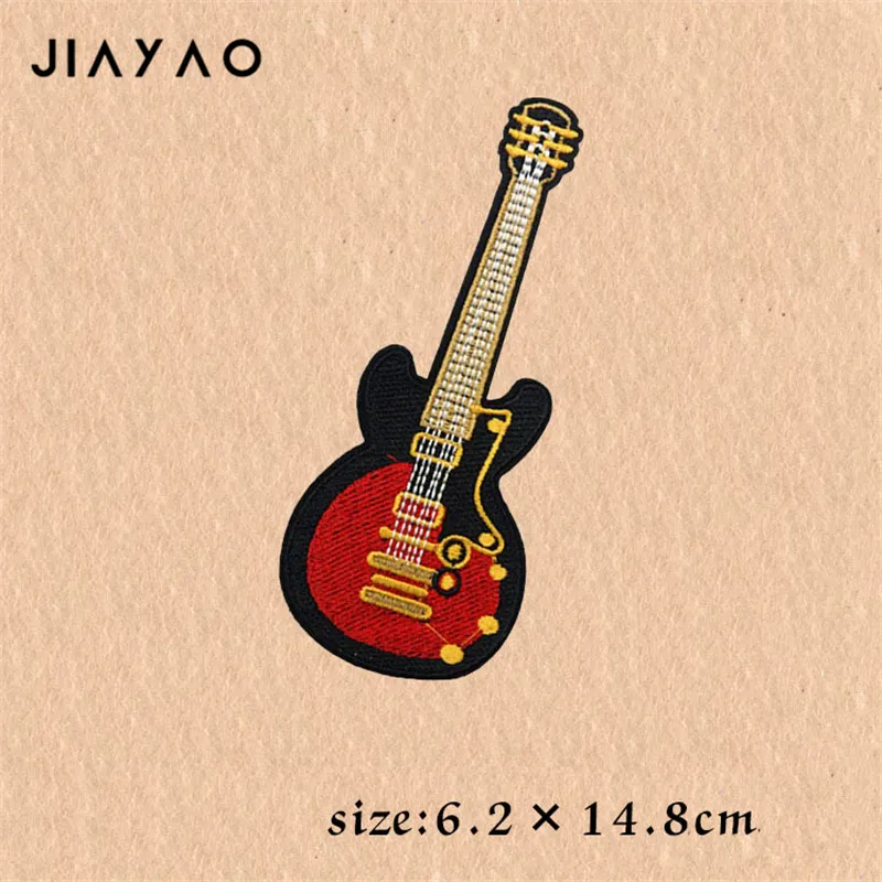 Вышивка пластырь мультфильм Модные нотки гитара патч наклейки гарнитура стерео