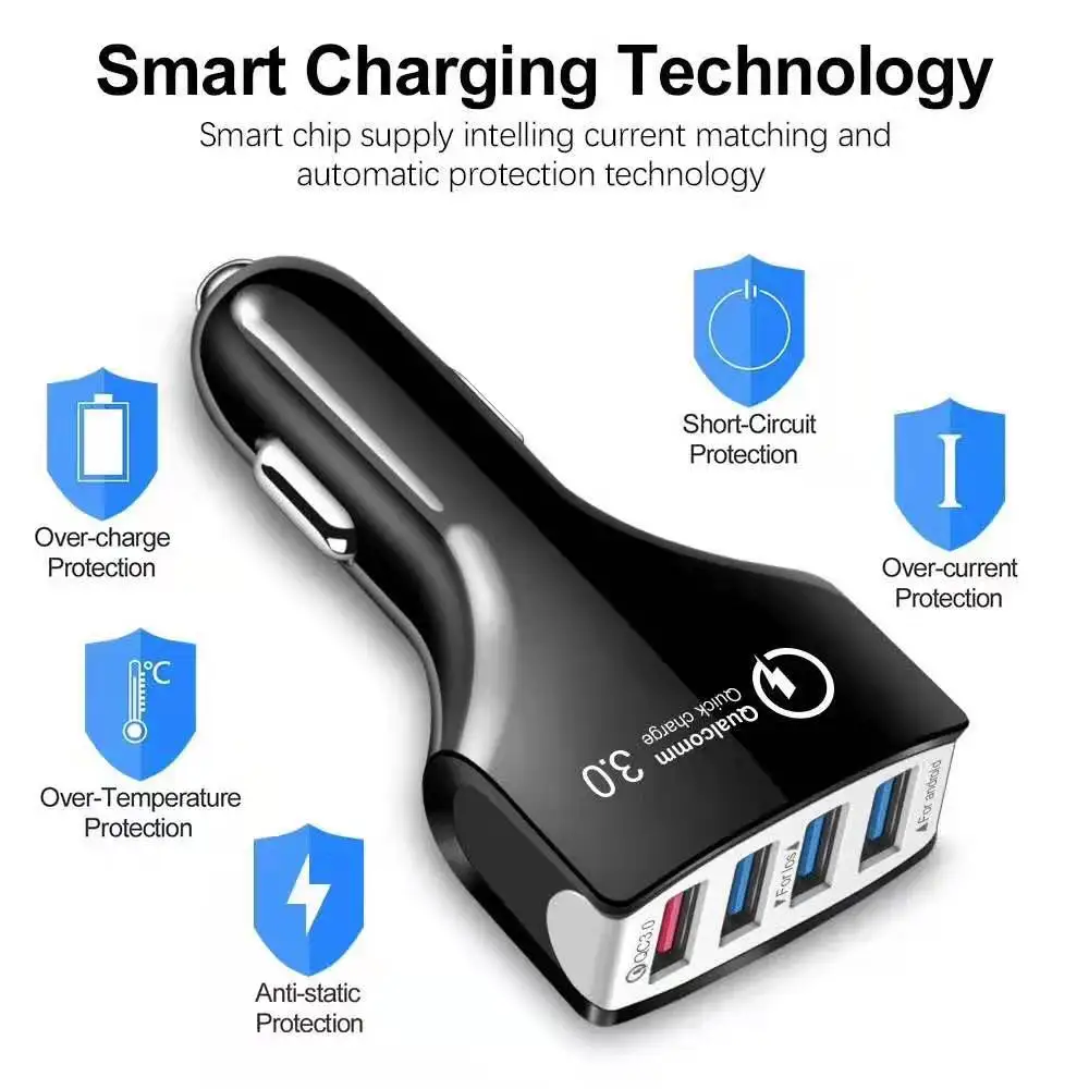 Быстрая зарядка 3,0 USB Автомобильное зарядное устройство QC 3,0 универсальное автомобильное зарядное устройство для мобильного телефона быстрое зарядное устройство для iPhone Xiaomi samsung Автомобильное зарядное устройство