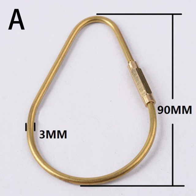 Brass Key Chain Ring Gold Color Women Brief Creative Key Hanger Car Gadget Door Key For Original Gift For Men