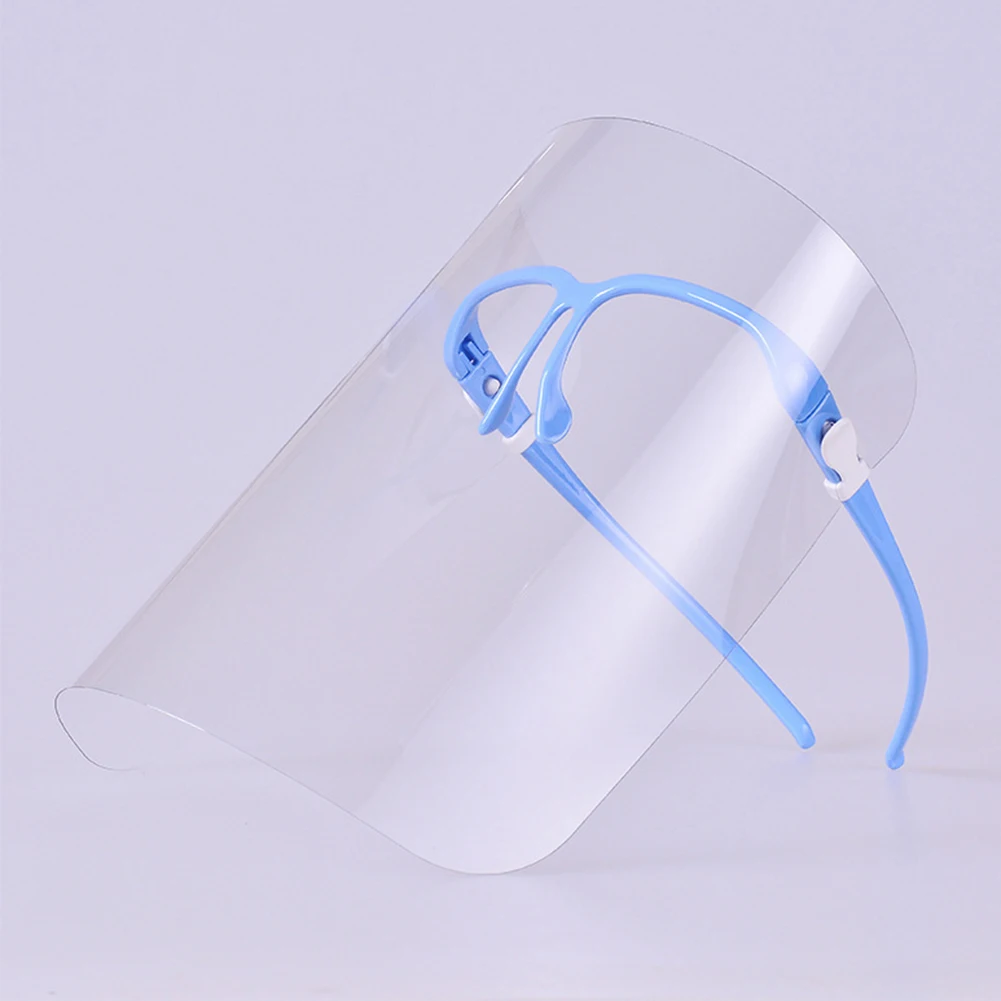 Синий Cooking Safe Tool Kitchen Mask Oil Splash Proof Transparent Face Protection House Clean Gadget Practical Home Dustproof Durable - Цвет: Синий