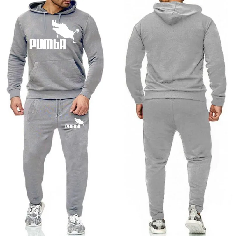 light grey116 Новинка, модные мужские толстовки, костюмы, фирменный спортивный костюм, мужские хип-хоп толстовки+ спортивные штаны, осенне-зимний флисовый пуловер с капюшоном - Цвет: light grey116