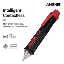 Caneta teste detectora de voltagem ac 12-1000v, caneta de indução sem contato ajustável de sensibilidade profissional, com led luz clara