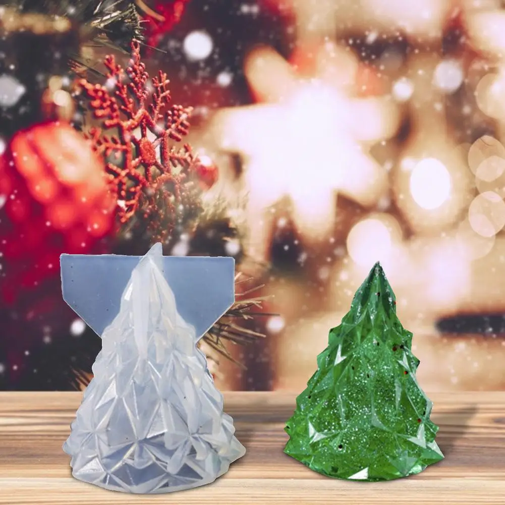 DIY Кристалл эпоксидная форма Рождественская елка DIY Модель ночник украшение силиконовая форма Рождество Украшение DIY подарок