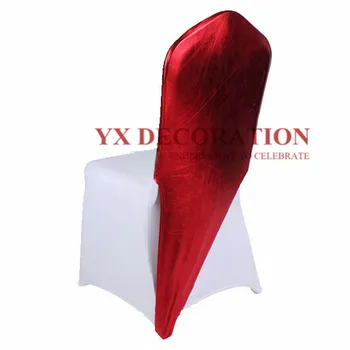 

Half Fited Bronzing Metallic Spandex Chair Cap Hood For Chair Cover Wedding Event Decoration