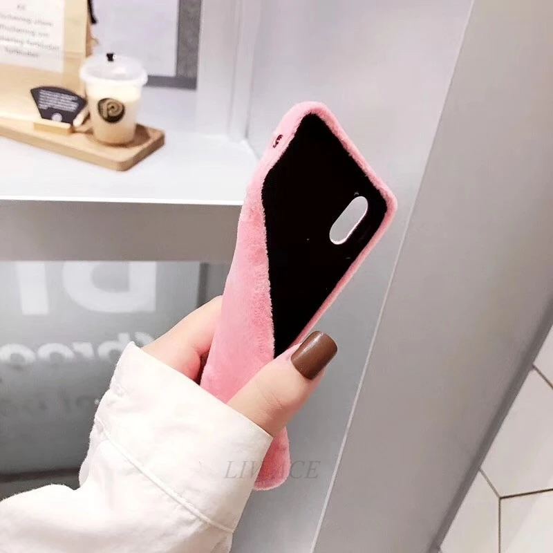 Роскошный плюш Мягкий ТПУ чехол для телефона huawei honor 8x 9x pro 7a 7c 7s view 20 10 9 8 pro осень зима теплый ворс задняя крышка