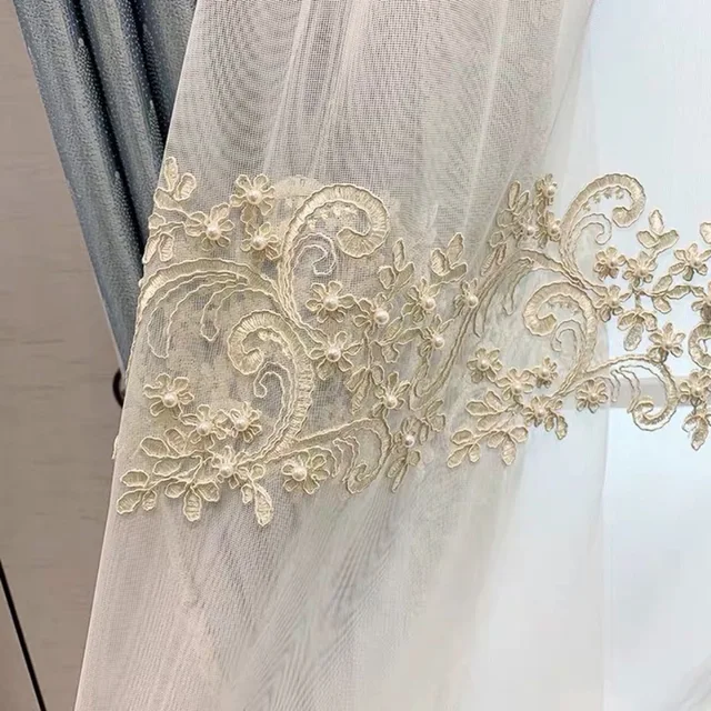 Free return High-quality Modern beautiful European Style Luxury Blue Blackout Curtains for  Living Room Bedroom customize tulle